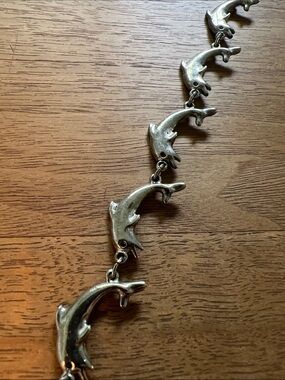 Women's Sterling Silver Dolphin Link Bracelet - Classic Charm